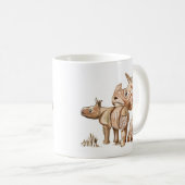 母とベビーサイのアートワーク コーヒーマグカップ (正面右)