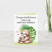 母とベビースロット歓迎の折り畳みグリーティングカード カード (正面)