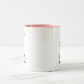 母とベビーゾウとハート風船 ツートーンマグカップ (中央)