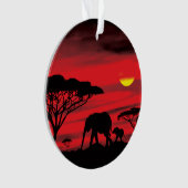 母とベビーゾウin the Serengeti オーナメント (正面)