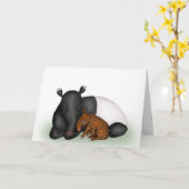 母とベビータピール新生児おめでとうカード カード (黄色い花)