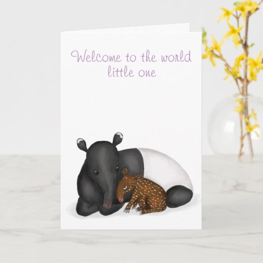 母とベビータピール新生児カード カード (黄色い花)