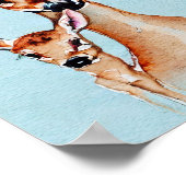 母とベビーディアウォーターカラーラブファミリー ポスター (角)