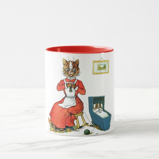 母とベビーネコLouis Wain マグカップ (中央)