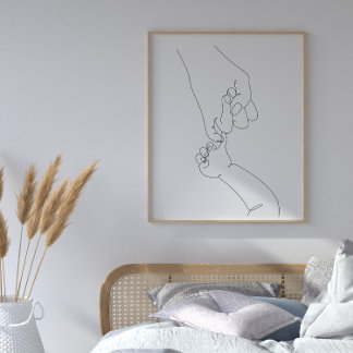 母とベビーハンドプリントポスター ポスター