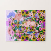 母とベビーパズル花 ジグソーパズル (横)