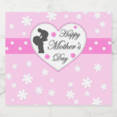 母とベビーピンク母の日 スパークリングワインラベル (シングルラベル)