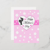 母とベビーピンク母の日 箔シーズンポストカード (正面/裏面)