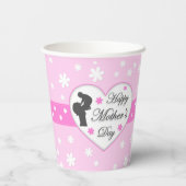 母とベビーピンク母の日 紙コップ (裏面)