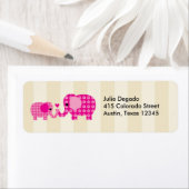 母とベビーピンク象ラベル ラベル (インサイチュ)