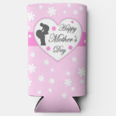母とベビーピンク、母の日 スリム缶クーラー (正面)