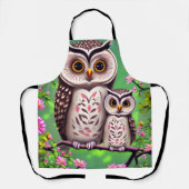 母とベビーフクロウ エプロン (正面)