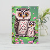 母とベビーフクロウ シーズンカード (スタンド正面)