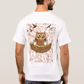 母とベビーフクロウTシャツデザイン Tシャツ (裏面)