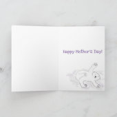 母とベビーホッキョクグマの母のデイカード カード (内部)