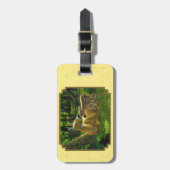 母とベビーホワイトテールディアイエロー ラゲッジタグ (正面縦)