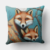 母とベビーレッドフォックス クッション (裏面)