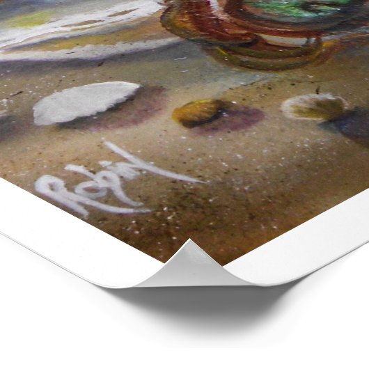 母とベビー人魚のポスター ポスター (角)