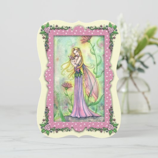 母とベビー妖精ベビーシャワー招待状 招待状 (スタンド正面)