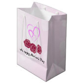 母とベビー子カーネーション母の日 ミディアムペーパーバッグ (正面アングル)