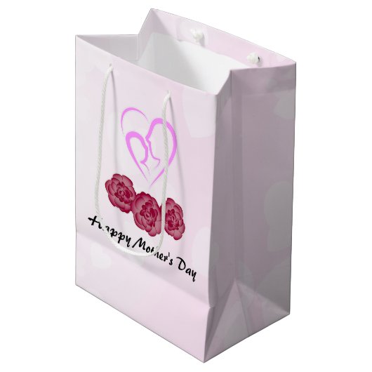 母とベビー子カーネーション母の日 ミディアムペーパーバッグ