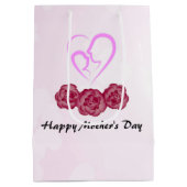 母とベビー子カーネーション母の日 ミディアムペーパーバッグ (裏面)