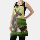 母とベビー子鹿ホワイトテールディアー エプロン (インサイチュ)