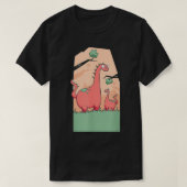 母とベビー恐竜の家族かわいい Tシャツ (デザイン正面)
