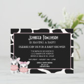 母とベビー牛プリントベビーシャワー招待状 招待状 (スタンド正面)