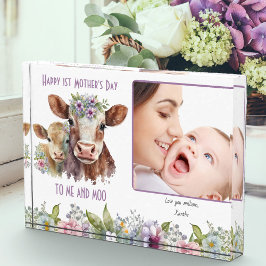 母とベビー牛モーと母の日 フォトブロック