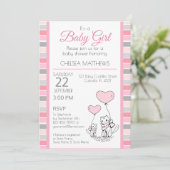 母とベビー猫とハート招待状 招待状 (スタンド正面)