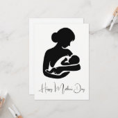 母とベビー生まれたばかりのマザーズのデイカード カード (正面/裏面インサイチュ)