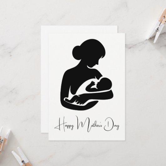 母とベビー生まれたばかりのマザーズのデイカード カード (正面/裏面インサイチュ)