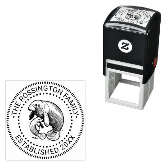 母とベビー管理ファミリー名日付Estd N セルフインキングスタンプ (インサイチュ)