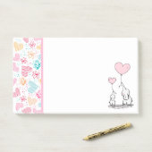 母とベビー象とハート ポストイット (デスク)