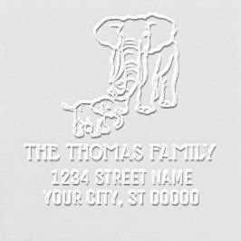 母とベビー象の名前アドレスモノグラム