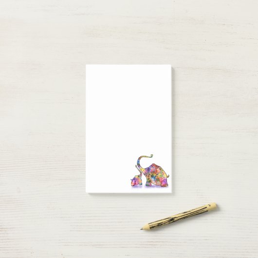 母とベビー象の投稿itノート ポストイット (デスク上)