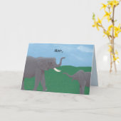 母とベビー象の母の日のカード カード (黄色い花)