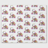 母とベビー象ギフトラッピング紙 ラッピングペーパー (フラット)