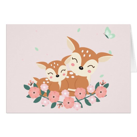 母とベビー鹿の母の日 (正面横)