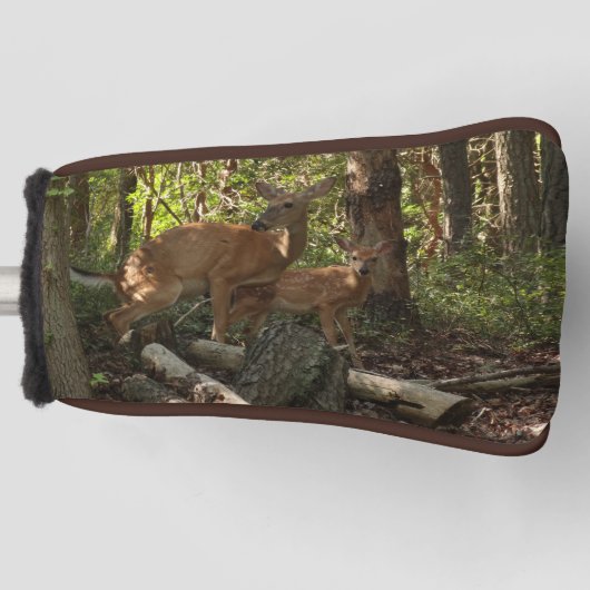 母とベビー鹿アットシェナンドア国立公園 ゴルフヘッドカバー (正面)