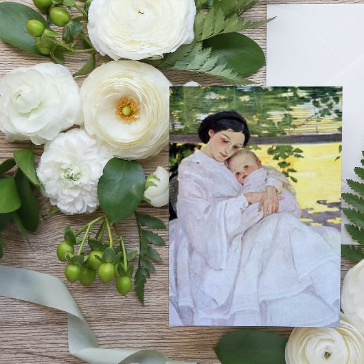 母とベビー ポストカード