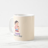 母とベビー、幸せな母の日 コーヒーマグカップ (正面左)