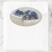 母とベビー 楕円形シール (バッグ)