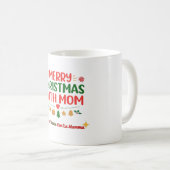 母とメリークリスマス – 2か国語のホリデー コーヒーマグカップ (正面右)