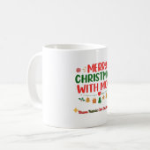 母とメリークリスマス – 2か国語のホリデー コーヒーマグカップ (正面左)