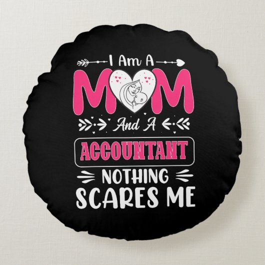 母と会計士は何も私を怖がらせおもしろいない ラウンドクッション (正面)