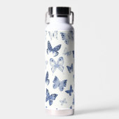 母と友人のための青い蝶のギフトカスタム ウォーターボトル (正面)