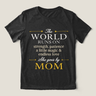 母と呼ばれる彼女のために世界は回る チャコール トライブレンドTシャツ