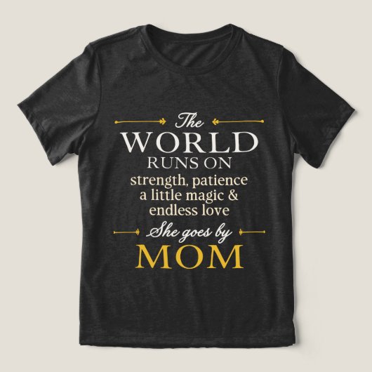 母と呼ばれる彼女のために世界は回る チャコール トライブレンドTシャツ (デザイン正面)